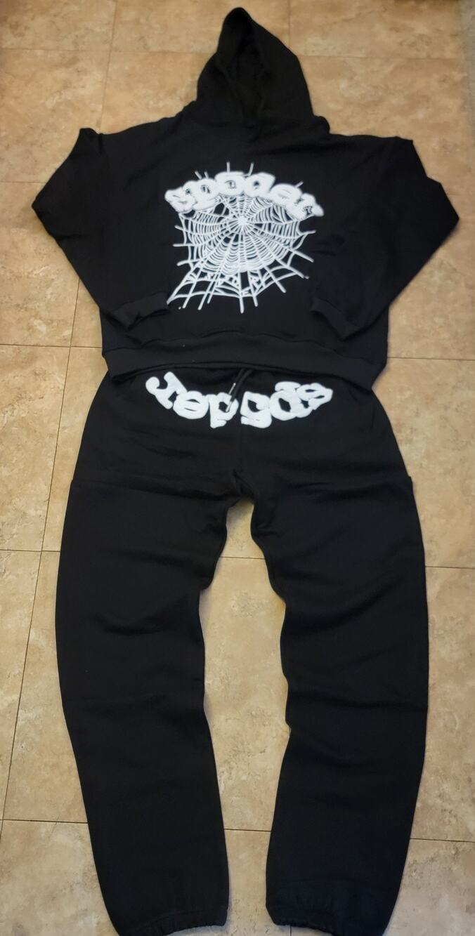 Men L Hoodie Sweatsuit Set Black White Graphic Logo Designer Streetwear Hip Hop